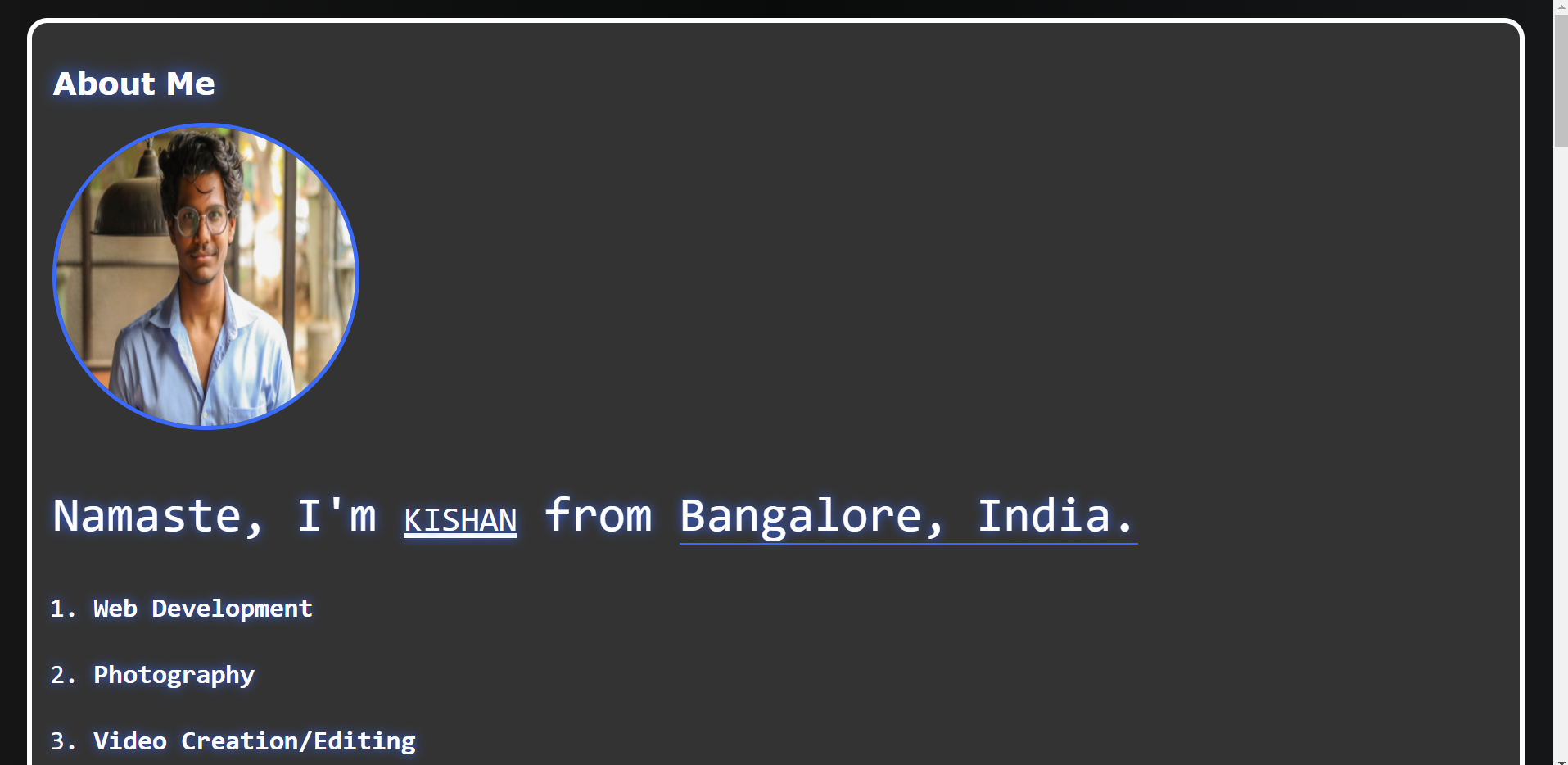 Kishan R | Web Developer